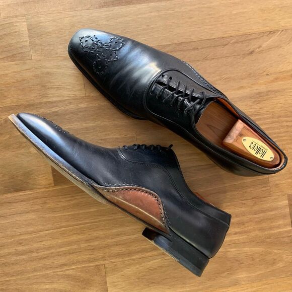 MAGNANNI Sanchez Black Calf-Skin Leather Oxfords (Sz 9.5) main image 9